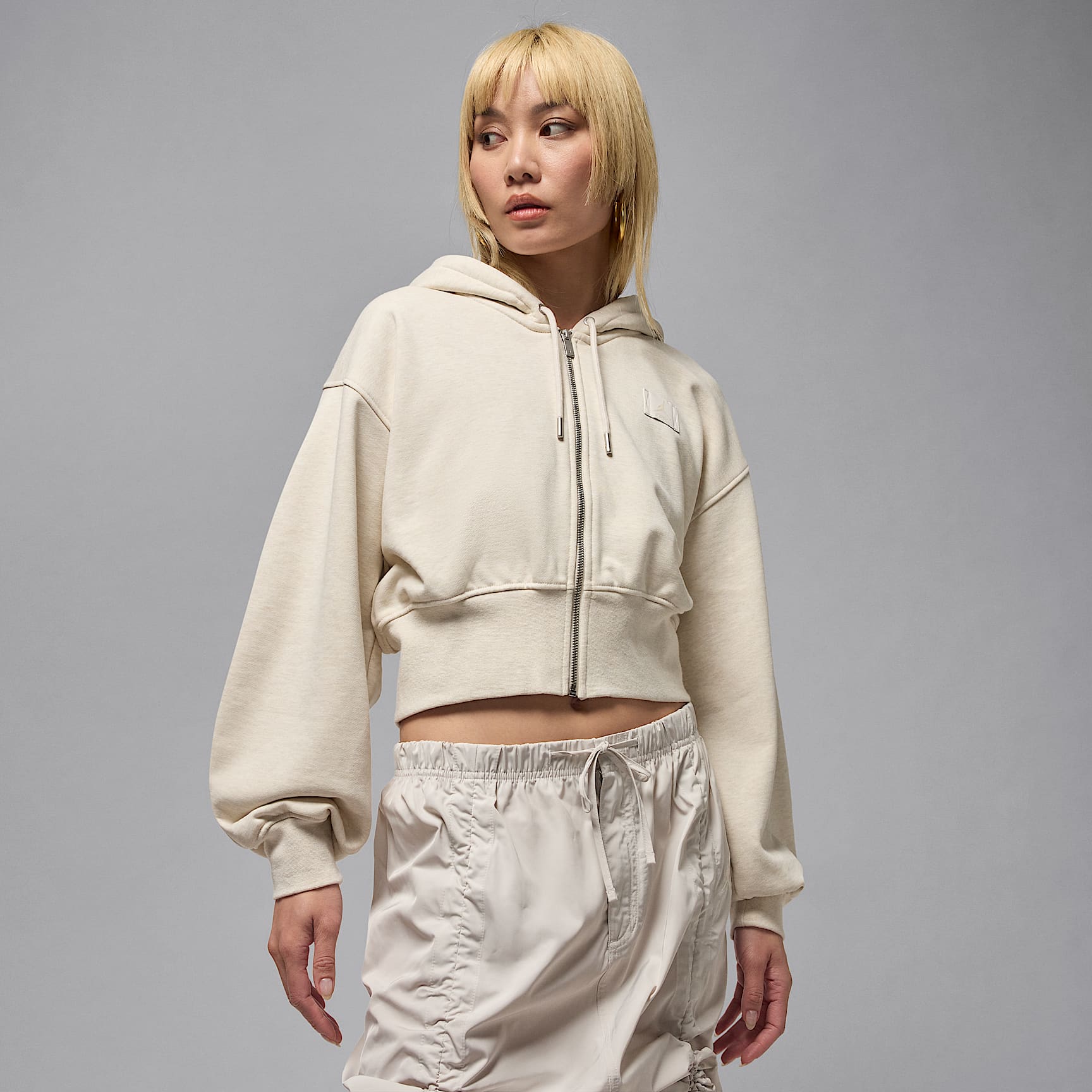 Jordan Flight Fleece Women's Cropped Satin-Lined Hoodie. Nike ID